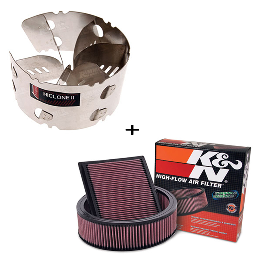 K&N Air Filter + 1 x Hiclone. To suit most vehicles and 4x4s